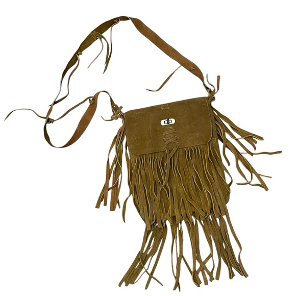 Vintage Handbags - Vintage 1960s/70s House of Oppenheim Leather Suede Fringe Western Style Purse